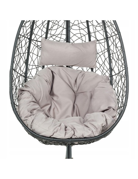 Jasnoszara poduszka na fotel podwieszany kokon, zagłówek + siedzisko Daisy Meven 5902490786288
