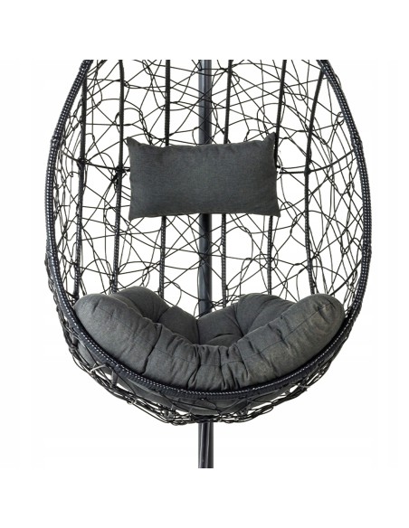 Grafitowa poduszka na fotel podwieszany kokon, zagłówek + siedzisko Prima Grafit Meven 5900607535828