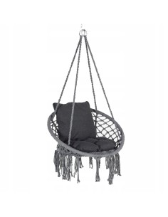 Boho szary fotel wiszący hamak huśtawka ogrodowa Meven, śr. 50 cm 5902490786318