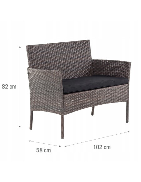 Zestaw mebli rattanowych do ogrodu Presto sofa + 2 fotele + stolik Meven 5902490785960 11