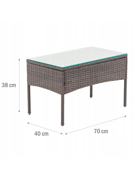 Zestaw mebli rattanowych do ogrodu Presto sofa + 2 fotele + stolik Meven 5902490785960 12