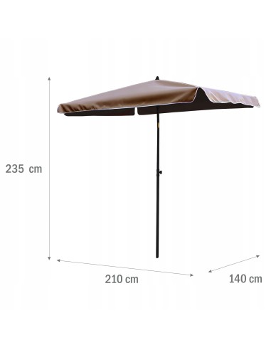 Przechylny parasol ogrodowy Ibiza Mokka Meven 210 x 140 x 235  cm 5902490786820 5