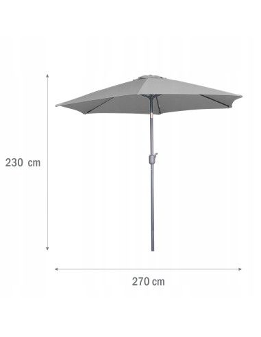 Łamany szary parasol ogrodowy Giotto Meven 270 x 230 cm 5902490786738 4