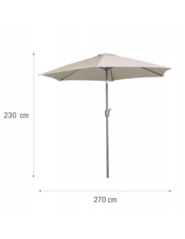 Łamany beżowy parasol ogrodowy Giotto Meven 270 x 230 cm 5902490786752 4