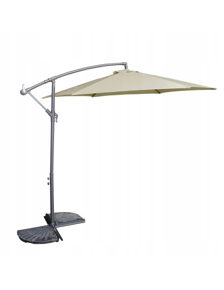 Beżowy parasol ogrodowy z wysięgnikiem Barbados Meven 300 x 250 cm 5902490786783
