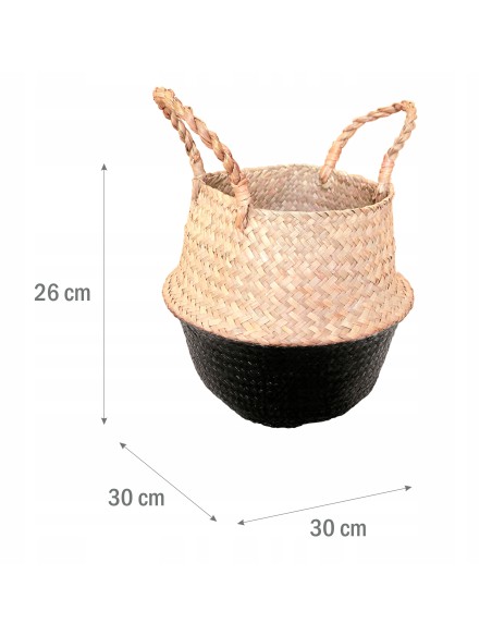 Kosz z trawy morskiej na drobiazgi doniczkę BOHO Meven Home & Garden rozmiar M 5902490743441 7