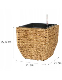 Kwadratowa donica technorattanowa 29 x 29 x 27,5 cm 5900607539031