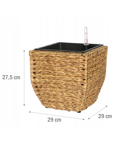 Kwadratowa donica technorattanowa 29 x 29 x 27,5 cm 5900607539031 2