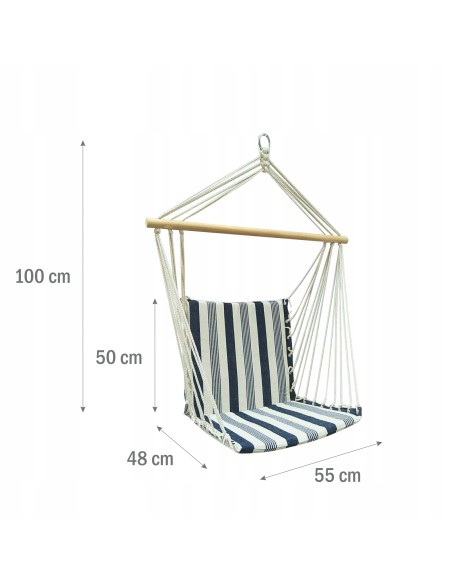 Solidny fotel wiszący huśtawka krzesło brazylijskie BLUEBAY REM Meven 5900607533886 10