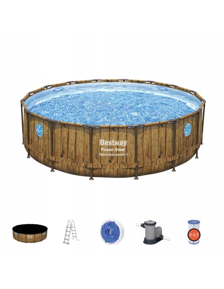 Duży basen ogrodowy na stelażu z pompą filtrującą BESTWAY Power Steel™ Swim Vista Series™ II, 488x122 cm - Baseny na stelażu Duży basen ogrodowy na stelażu z pompą filtrującą BESTWAY Power Steel™ Swim Vista Series™ II, 488x122 cm 6941607311332 2