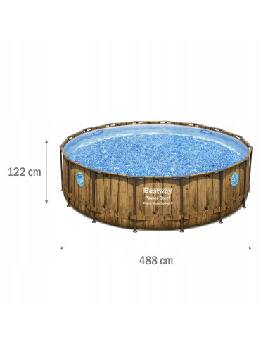 Duży basen ogrodowy na stelażu z pompą filtrującą BESTWAY Power Steel™ Swim Vista Series™ II, 488x122 cm 6941607311332 10