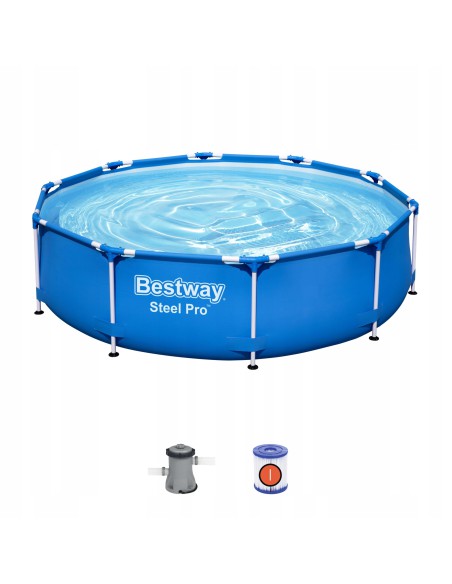 Trwały mobilny basen ogrodowy na stelażu BESTWAY Steel Pro™, 366x76 cm - Baseny na stelażu Trwały mobilny basen ogrodowy na stelażu BESTWAY Steel Pro™, 366x76 cm 6942138972467