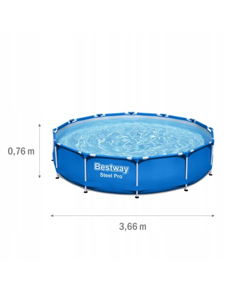 Trwały mobilny basen ogrodowy na stelażu BESTWAY Steel Pro™, 366x76 cm - Baseny na stelażu Trwały mobilny basen ogrodowy na stelażu BESTWAY Steel Pro™, 366x76 cm 6942138972467 10