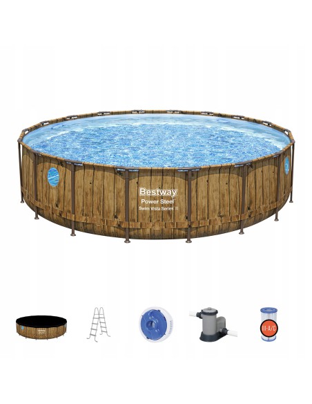 Wzmocniony basen ogrodowy na stelażu Bestway® Power Steel™ Swim Vista Series™ II, 549x122 cm 6941607311530 2