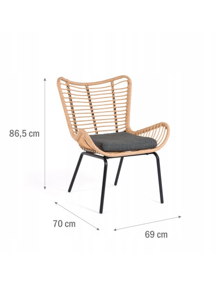 Technorattanowy zestaw mebli do ogrodu, na balkon, 2x krzesło + stolik Dallas Meven 5902490745414 12