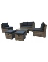 Komplet mebli rattanowych Sorrento sofa + 2x fotel + 2x pufa + stolik Meven