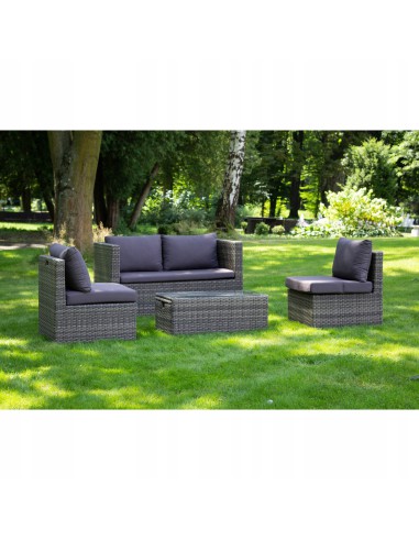 Komplet mebli rattanowych Sorrento sofa + 2x fotel + 2x pufa + stolik Meven 5900607534180 7