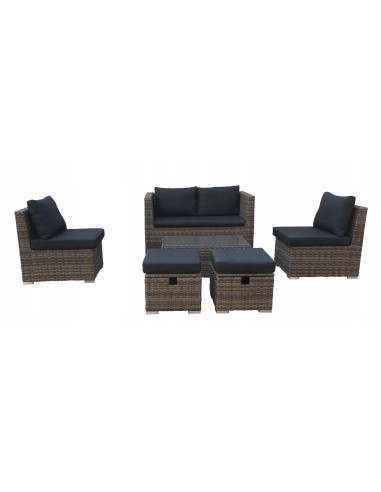 Komplet mebli rattanowych Sorrento sofa + 2x fotel + 2x pufa + stolik Meven 5900607534180 10