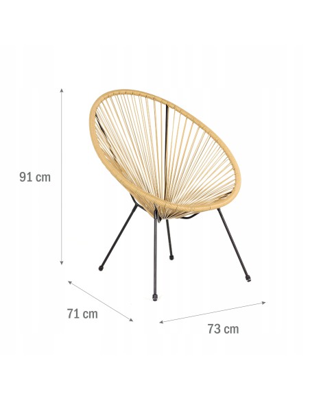 Zestaw mebli rattanowych do ogrodu na balkon Acapulco 2x fotel + stolik Meven 5900607534296 11