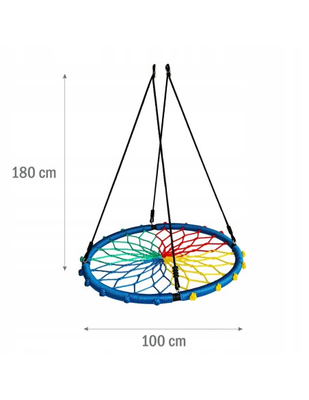 Wielokolorowe bocianie gniazdo huśtawka ogrodowa EMU RAINBOW Meven, śr. 100 cm 5900607534449 7