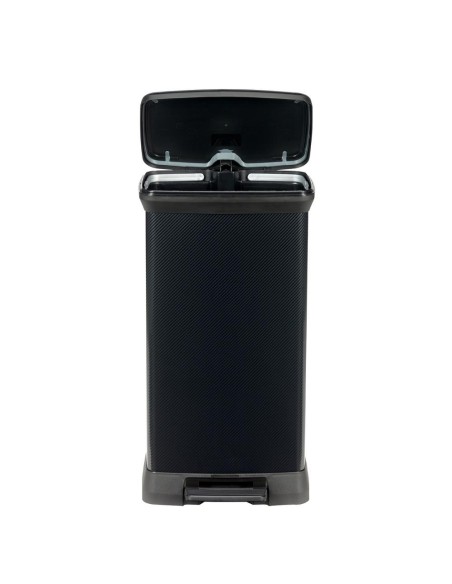 Kosz na śmieci z pedałem 50l metalizowany czarny Curver 3253922162029 10