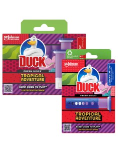 Odświeżający zestaw żelowych krążków Duck Tropical Adventure Zestaw startowy + podwójny zapas