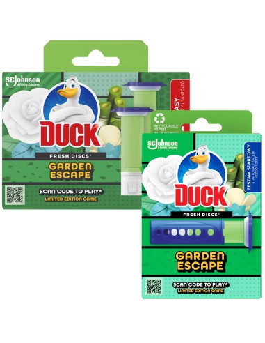 Zestaw startowy do czyszczenia toalet Duck Garden Escape Krążki żelowe 6 szt. + żel 750 ml  6