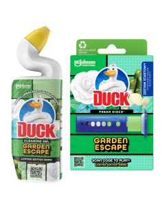 Zestaw do czyszczenia WC Duck Garden Escape: żel do WC 750 ml + krążki żelowe