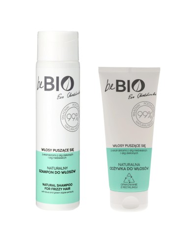 Zestaw kosmetyków do włosów puszących się, kręconych beBIO szampon + odżywka - Zestawy do włosów