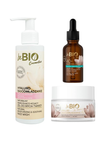 Zestaw kosmetyków do cery dojrzałej beBIO krem na dzień 50 ml + serum 30 ml + żel 150 ml 5908233665391