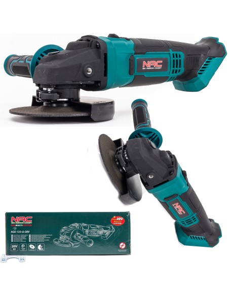 Poręczna szlifierka kątowa do warsztatu NAC AGE-125-LI 20V - korpus 5902490740112