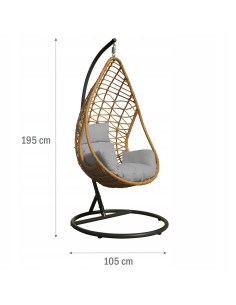 Nowoczesny wygodny fotel podwieszany kokon ogrodowy ROMINA MEVEN, 195x105 cm 5902490785113 2