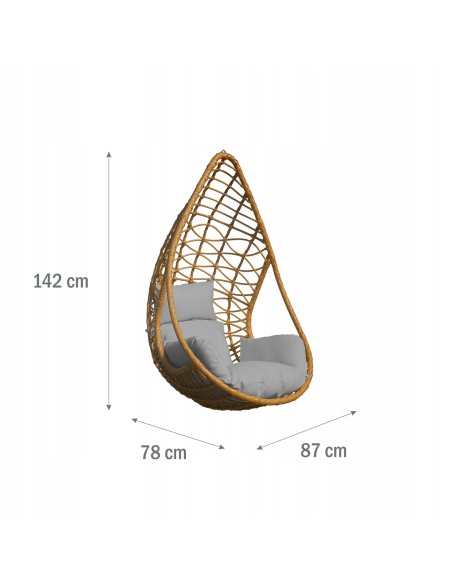 Nowoczesny wygodny fotel podwieszany kokon ogrodowy ROMINA MEVEN, 195x105 cm 5902490785113 3