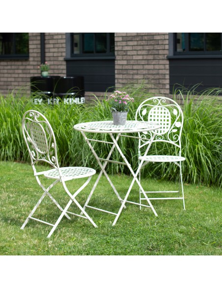 Rustykalny zestaw mebli ogrodowych z metalu Lavender Meven, stolik + 2 krzesła 5902490744288 3