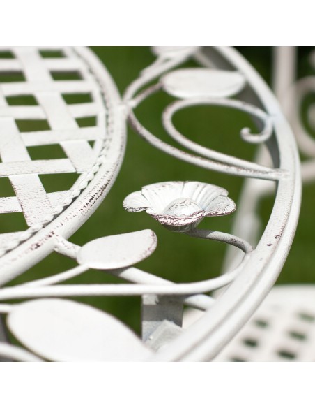 Rustykalny zestaw mebli ogrodowych z metalu Lavender Meven, stolik + 2 krzesła 5902490744288 5