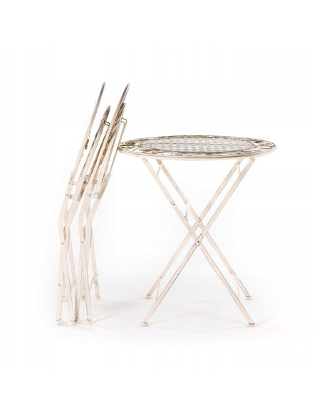 Rustykalny zestaw mebli ogrodowych z metalu Lavender Meven, stolik + 2 krzesła 5902490744288 10