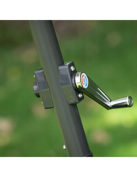 Szary parasol ogrodowy plażowy łamany Evelo Meven 210 x 220 cm 5902490786837 5