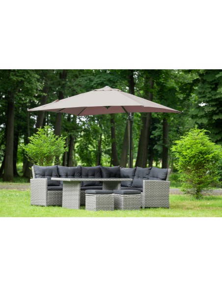 Boczny parasol ogrodowy z wysięgnikiem Meven Platinum Mokka 250 x 250 x 260 cm 5902490786806 2