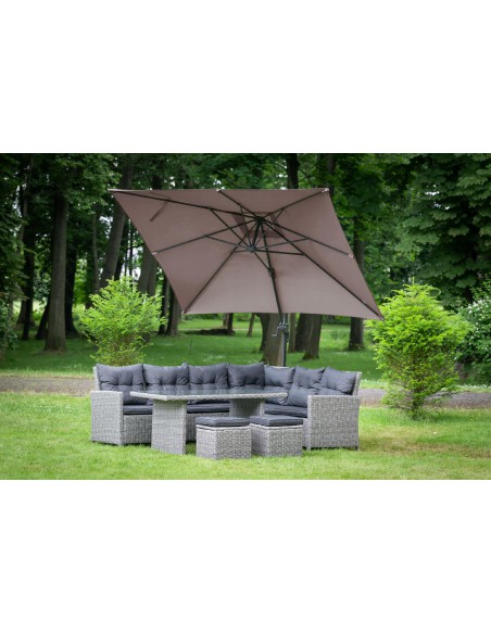 Boczny parasol ogrodowy z wysięgnikiem Meven Platinum Mokka 250 x 250 x 260 cm 5902490786806 3