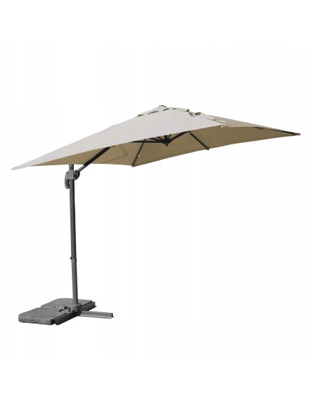 Beżowy parasol ogrodowy z wysięgnikiem Platinum Meven 250 x 250 x 260 cm 5902490786813