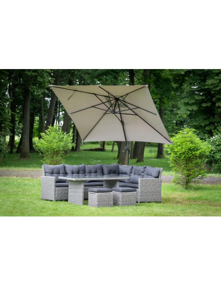 Beżowy parasol ogrodowy z wysięgnikiem Platinum Meven 250 x 250 x 260 cm 5902490786813 9