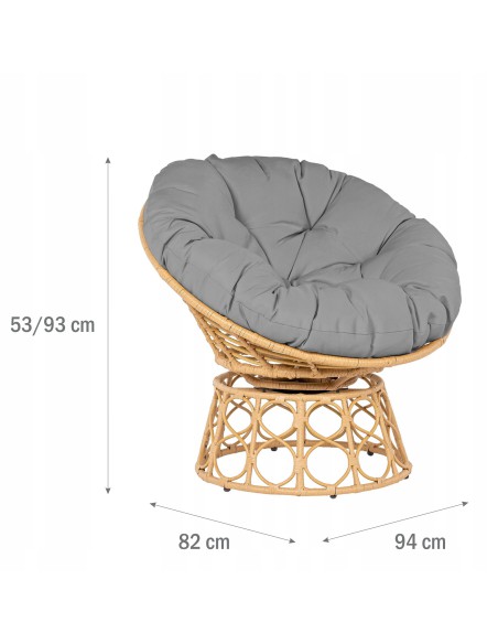 Obracany fotel ogrodowy Master Meven 94 × 82 × 53/93 cm 5902490784710 5