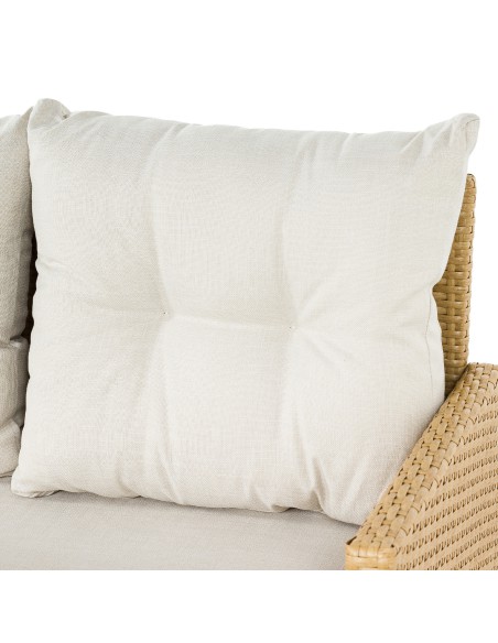 Zestaw beżowych mebli ogrodowych z technorattanu Meven - 2 fotele + 2 pufy + sofa + stół 5902490785311 7