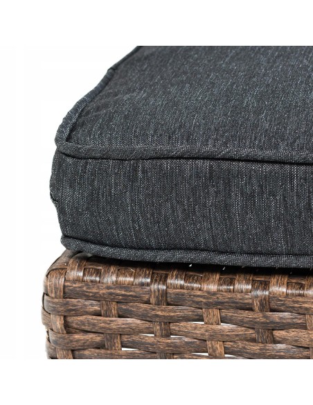 Zestaw brązowych mebli ogrodowych Meven - grafitowe poduszki 2 fotele + 2 pufy + sofa + stół 5902490785304 12