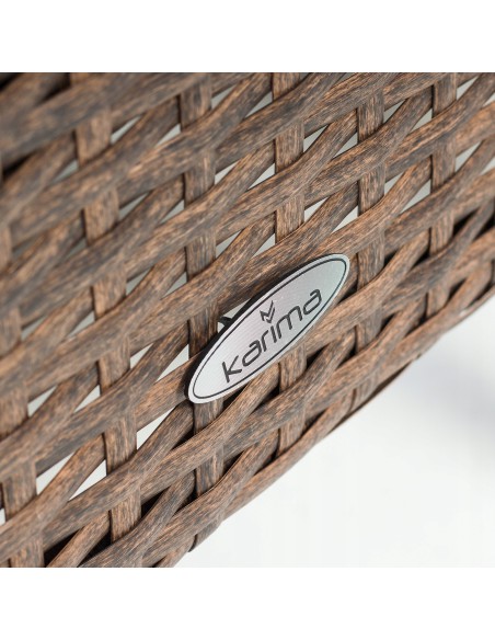 Zestaw brązowych mebli ogrodowych Meven - grafitowe poduszki 2 fotele + 2 pufy + sofa + stół 5902490785304 16