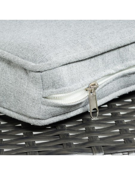 Zestaw szarych mebli ogrodowych z technorattanu Meven - 2 fotele + 2 pufy + sofa + stół 5902490785335 8