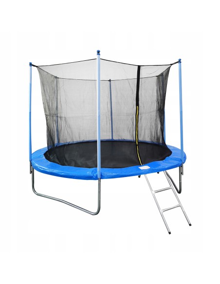 Okrągła stabilna trampolina ogrodowa z siatką i drabinką Meven, 366 cm 5900607539963 2