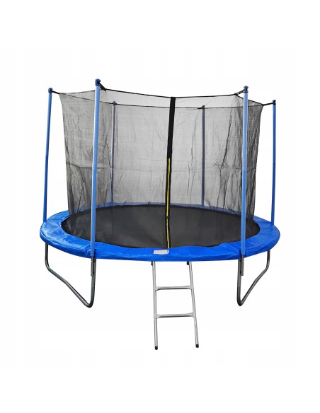 Okrągła stabilna trampolina ogrodowa z siatką i drabinką Meven, 366 cm 5900607539963 3