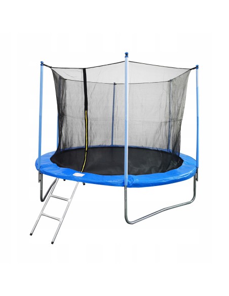 Okrągła stabilna trampolina ogrodowa z siatką i drabinką Meven, 366 cm 5900607539963 4