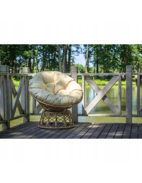 Obracany fotel ogrodowy z technorattanu beżowy Orion Meven 94 x 82 x 53/93 cm 5902490745445 2